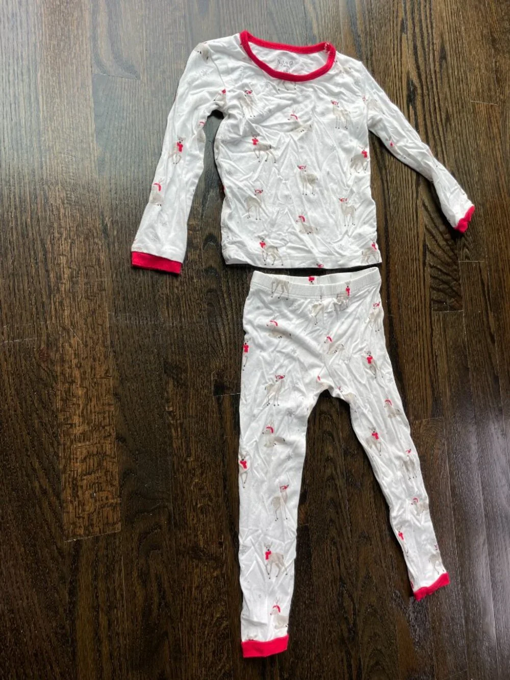 Kyte BABY Long Sleeve Holiday Christmas Pajama Set in Cloud Deer 18-24M